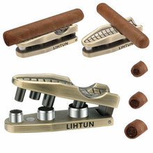 Load image into Gallery viewer, Cigar Punch with Cigar Holder, 3 Punch Cutters, 2 Cigar Stands, 20-25-30 Ring Guage Hole Opener with Pouch