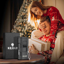 Load image into Gallery viewer, KEJIAR 4-in-1 Cigar Lighter, 2 Jet Flame Refillable Butane Torch Lighter, 3-Size Cigar Punch Cutter, Nubber & Stand, Ideal Gift for Men