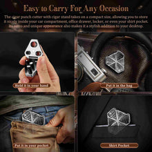 Load image into Gallery viewer, TISFA Cigar Punch with Cigar Stand, 3 Sizes Cigar Punch Cutter, Metal Cigar Hole Punch